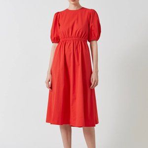 Our Second Nature - Puff Sleeve Cotton Midi Dress